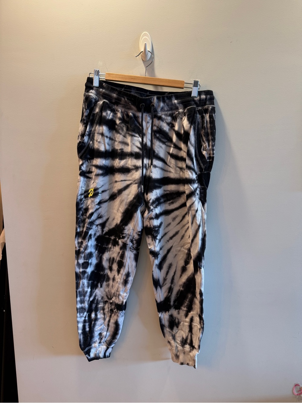 Peloton Black & White Tie-Dye Joggers